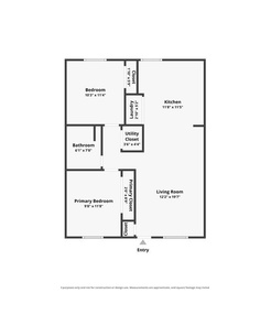 2 BR - 1 BA floor plan at Lime Apartments